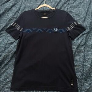 Zara Men's Dark Blue Graphic Tee